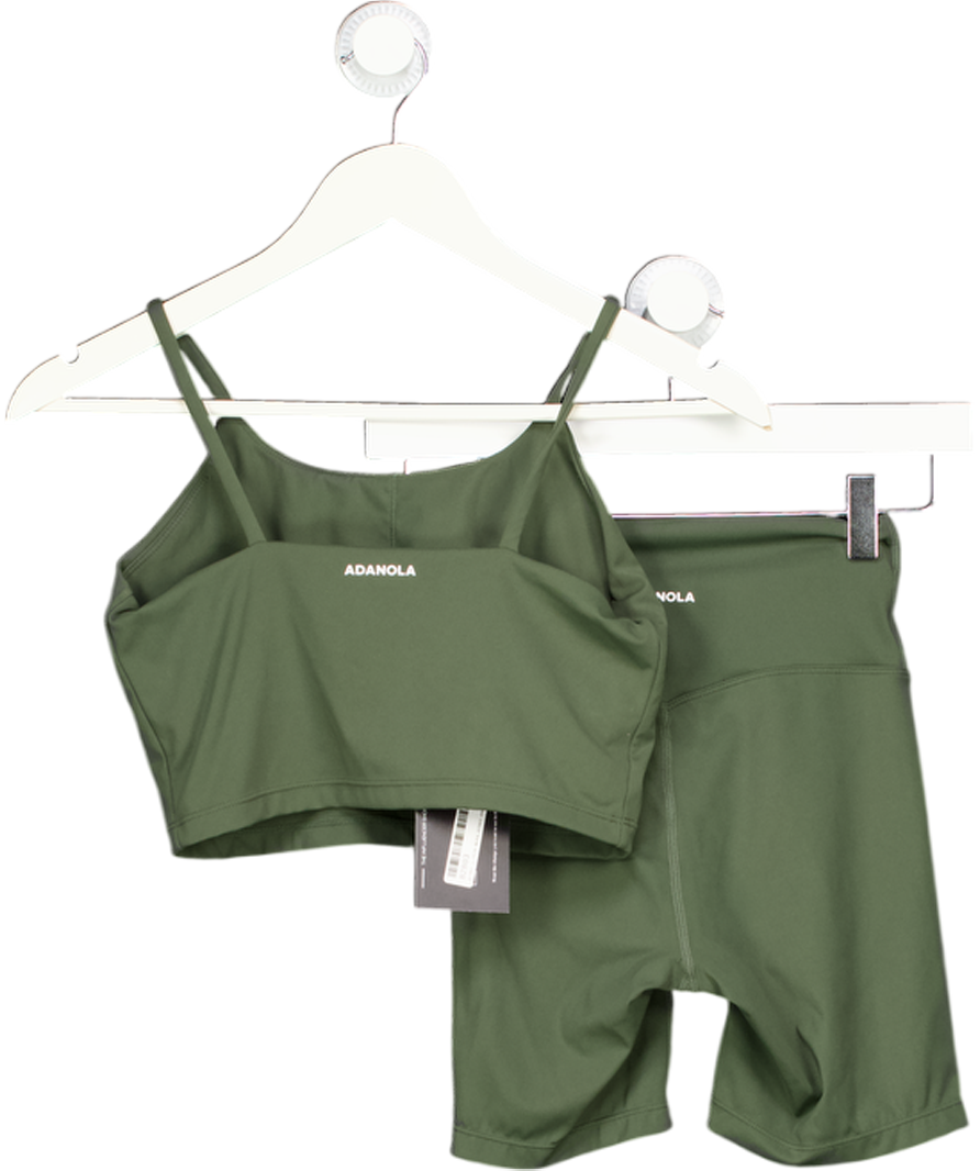 ADANOLA 2-piece Green Activewear Sports Bra (uk S) And Shorts (uk Xs) Set UK XS/S