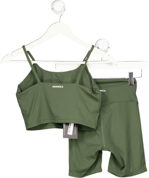 ADANOLA 2-piece Green Activewear Sports Bra (uk S) And Shorts (uk Xs) Set UK XS/S