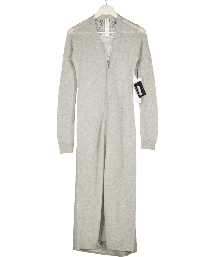 ALO Grey Sheer 100% Cashmere Long Cardigan UK XS