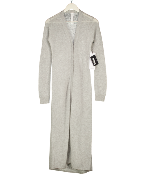 ALO Grey Sheer 100% Cashmere Long Cardigan UK XS