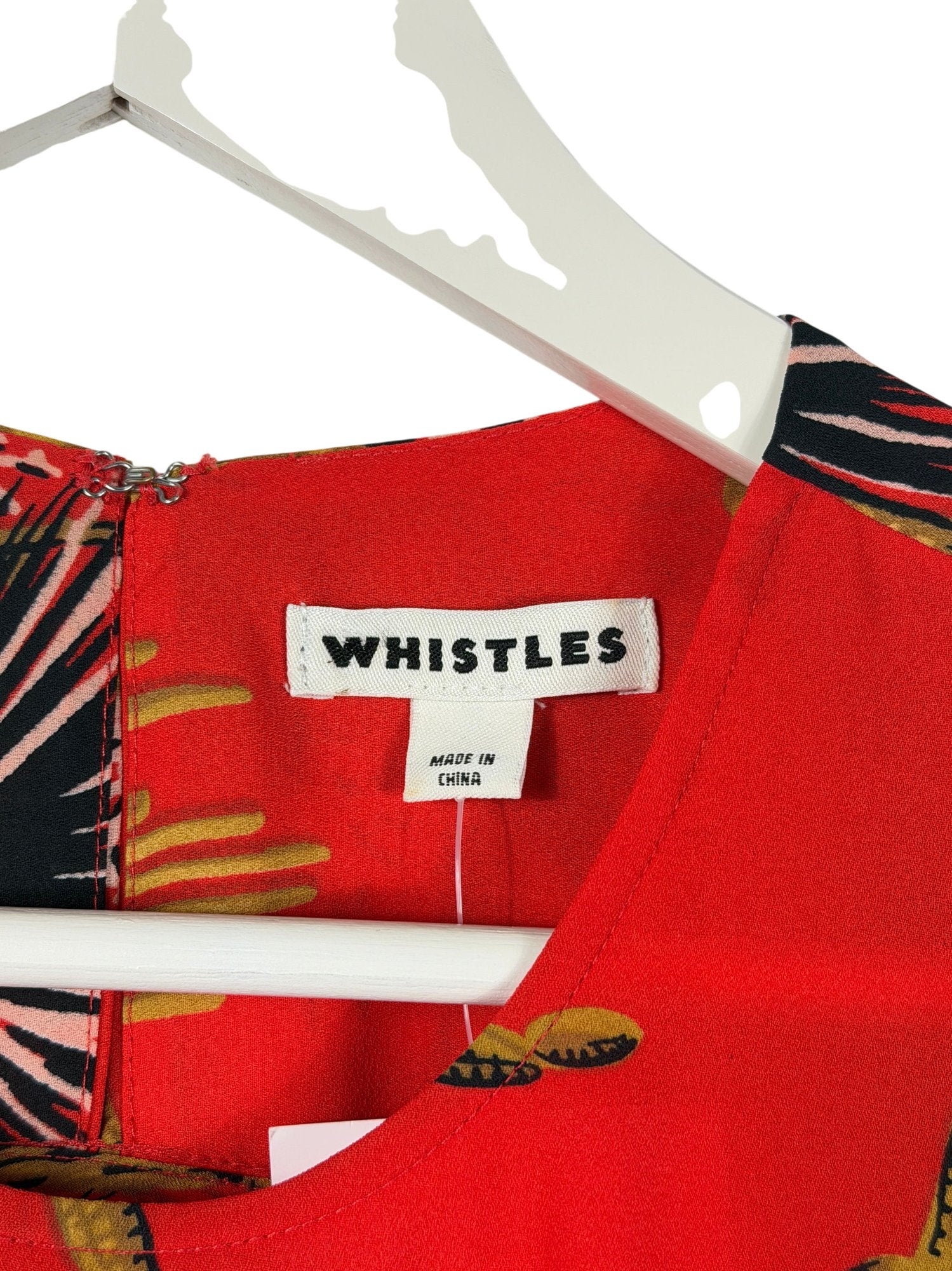 WHISTLES Red Floral Pattern Top UK S