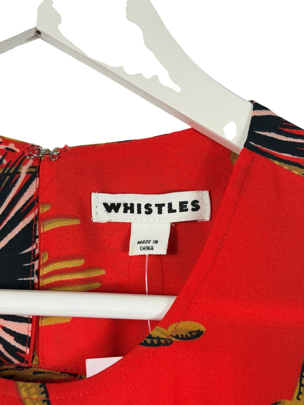 WHISTLES Red Floral Pattern Top UK S