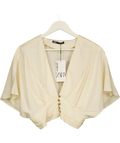 ZARA Cream Pleated Waist Detail Top UK S