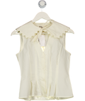 Ted Baker Cream Sleeveless Statement Collar Blouse UK 10