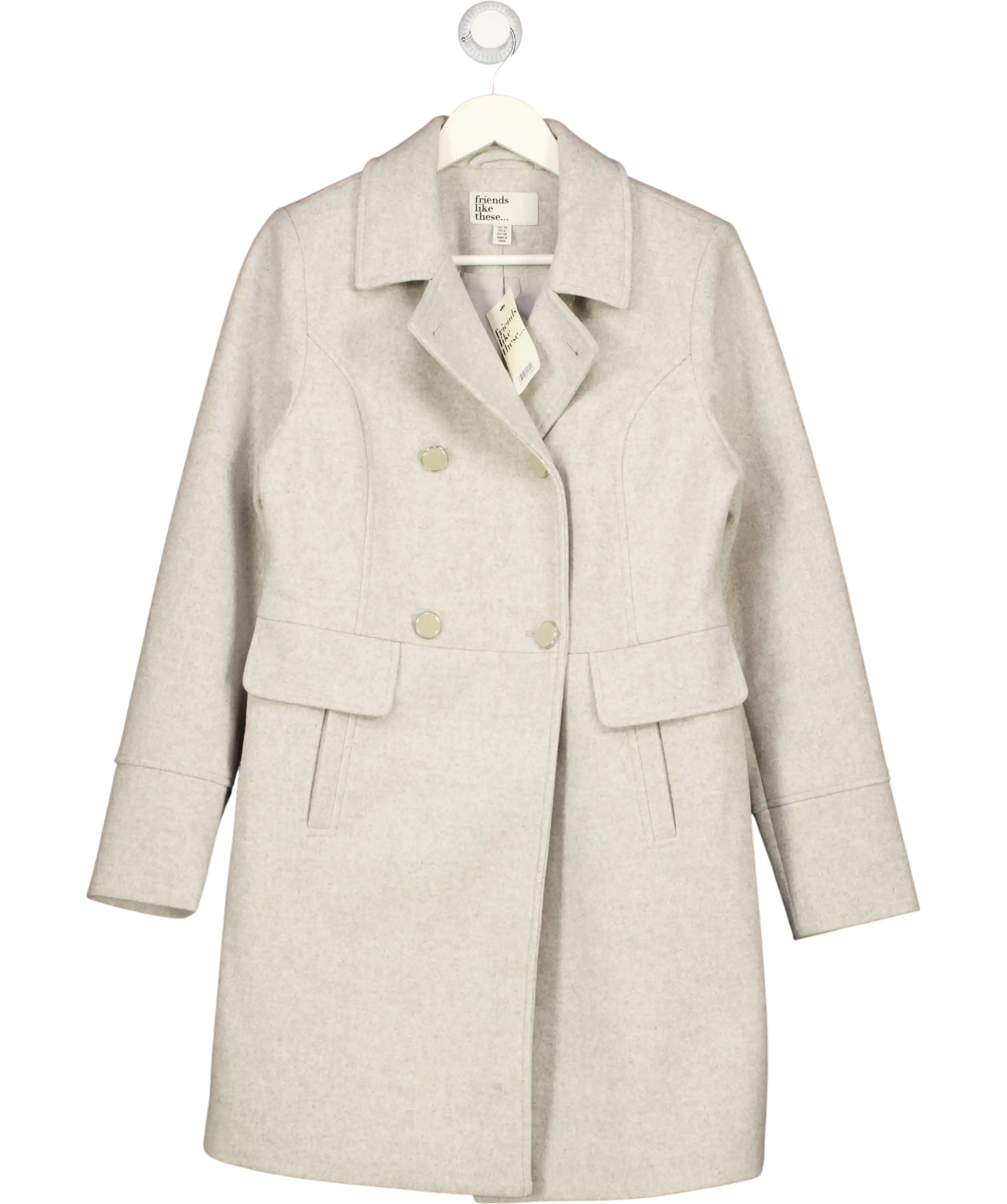 Friends like these Grey Double Breasted Formal Coat UK 10