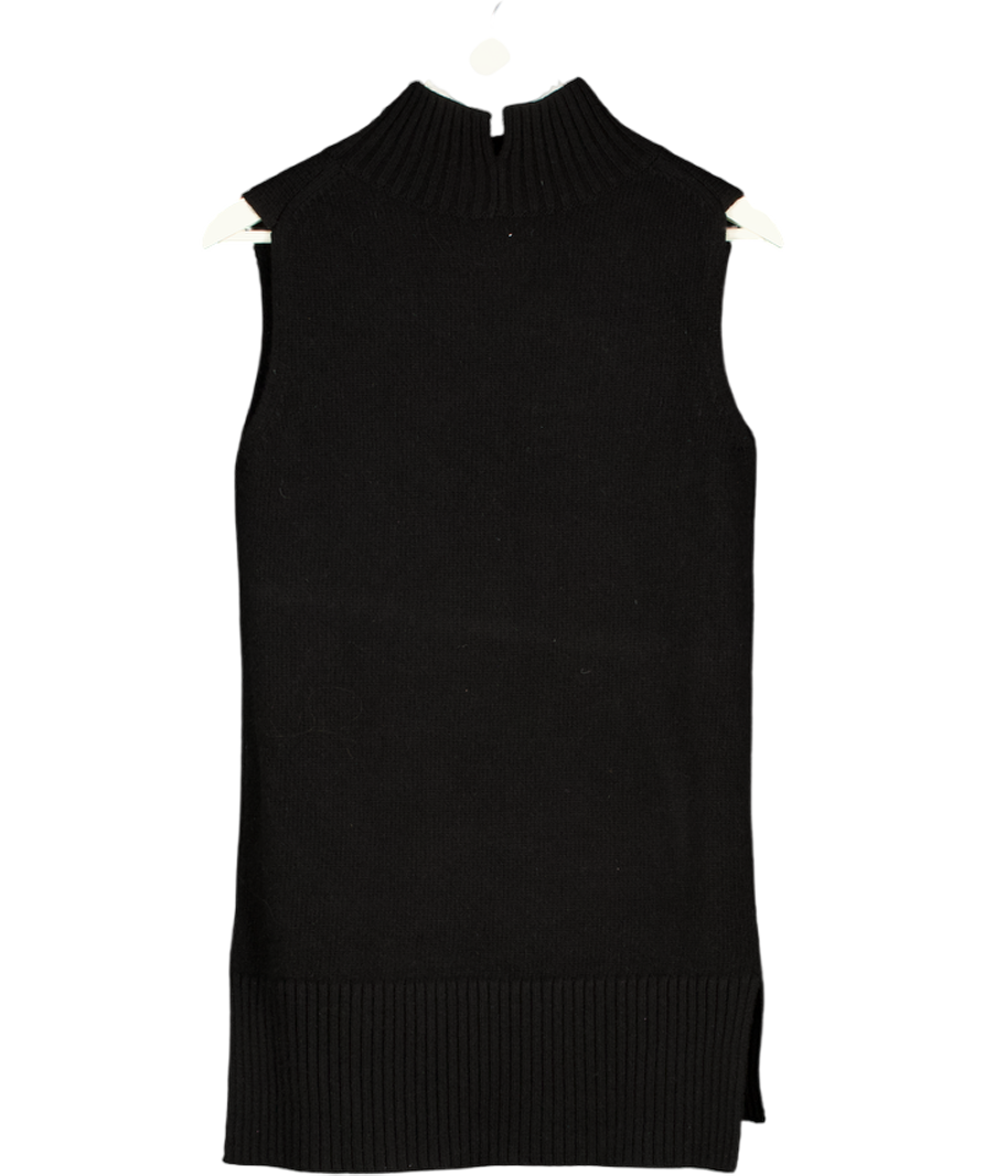 REISS Casual Wool-cashmere Funnel Neck Sleeveless Top In Black UK XS