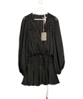 House of CB Black Gianna Beaded Georgette Mini Dress UK XS