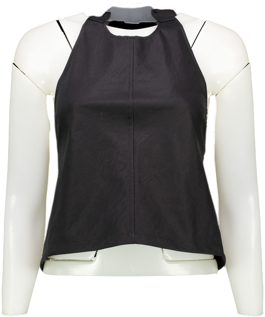 Wardrobe.NYC Black Halter-neck Cotton-blend Top UK S