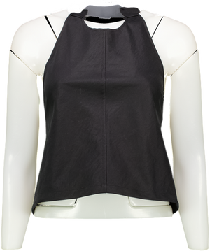 Wardrobe.NYC Black Halter-neck Cotton-blend Top UK S