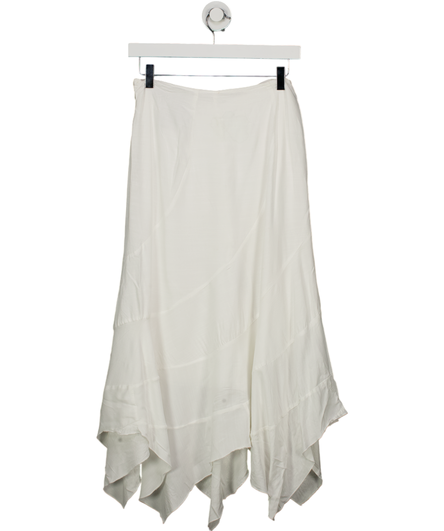 MOTEL ROCKS White Asymmetric Hem Skirt UK XS