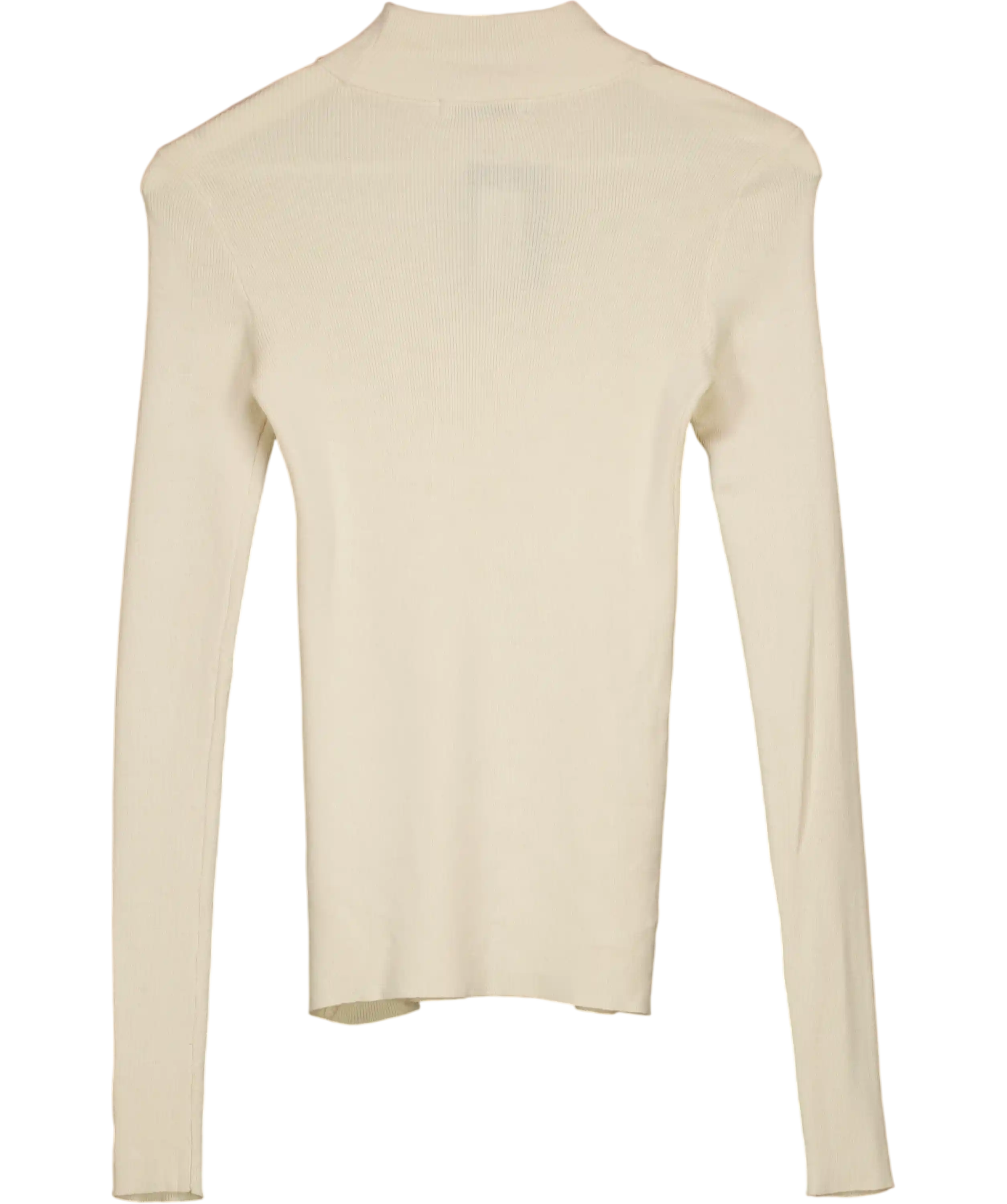 NA-KD Beige Ribbed Polo Knitted Sweater UK XS