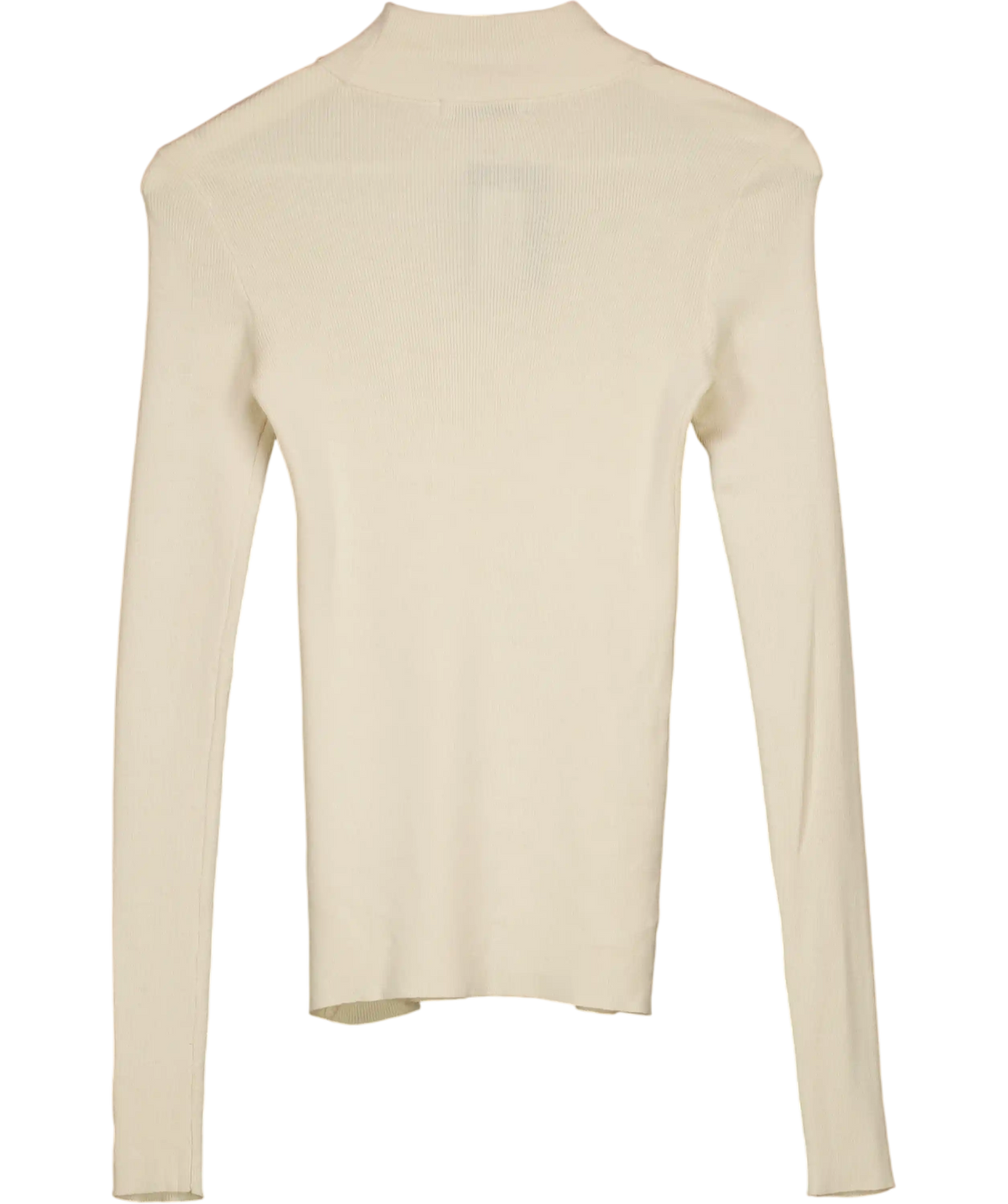 NA-KD Beige Ribbed Polo Knitted Sweater UK XS