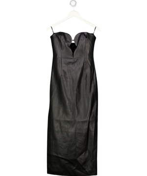 BARDOT Eleni Faux Leather Midi Dress In Black UK 8