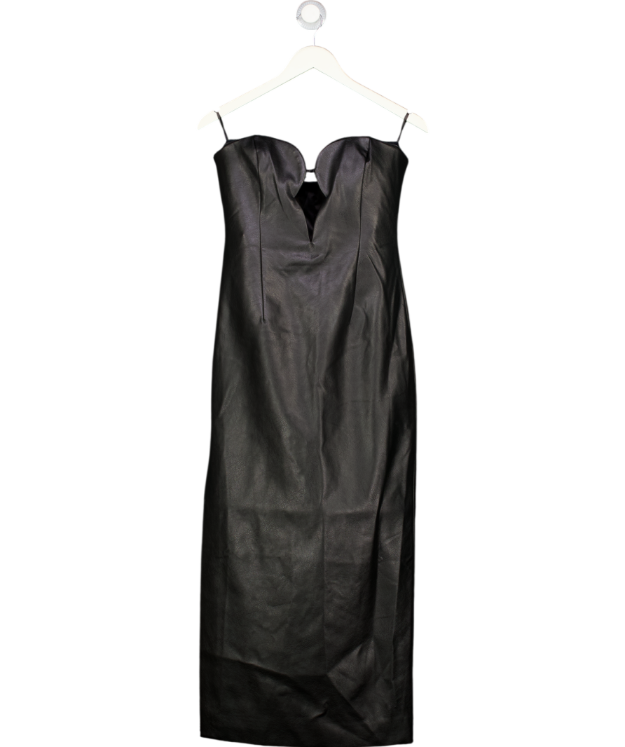 BARDOT Eleni Faux Leather Midi Dress In Black UK 8