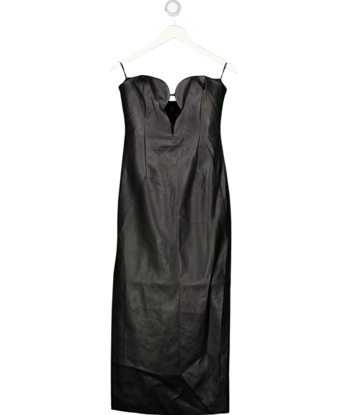 BARDOT Eleni Faux Leather Midi Dress In Black UK 8