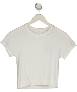 Sweaty Betty White Athlete Crop Seamless Workout T-shirt UK S