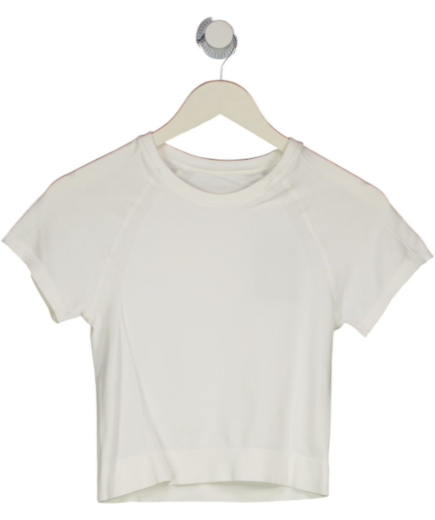 Sweaty Betty White Athlete Crop Seamless Workout T-shirt UK S