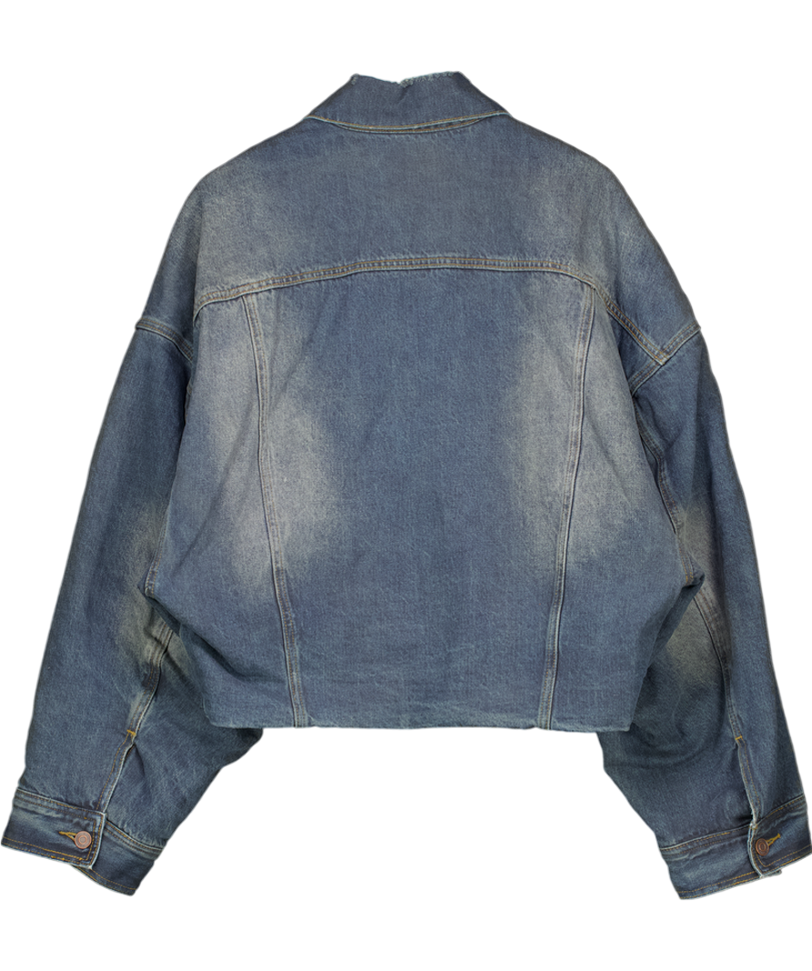 TBDCC Blue Double Lined Cropped Denim Jacket UK M