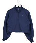 LULULEMON Navy Blue Cropped 1/2 Zip Sweatshirt UK XS/S