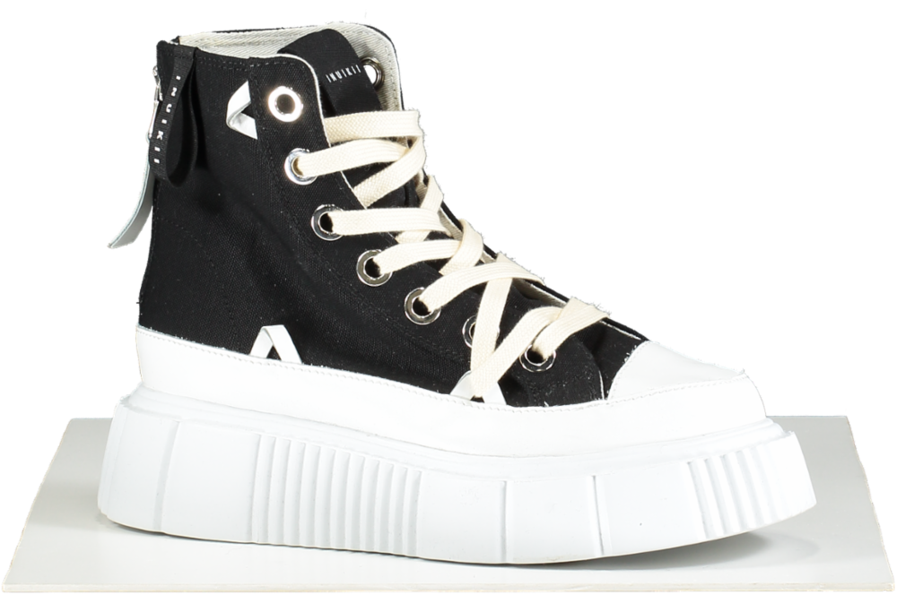 INUIKII Black Platform High-Top Sneakers UK7