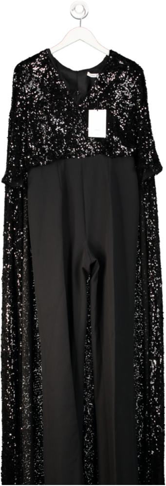 safiyaa Julianna Black Sequinned bodice Jumpsuit UK 14