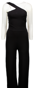 GAUGE81 Black One Shoulder Bandage Knit Jumpsuit UK L