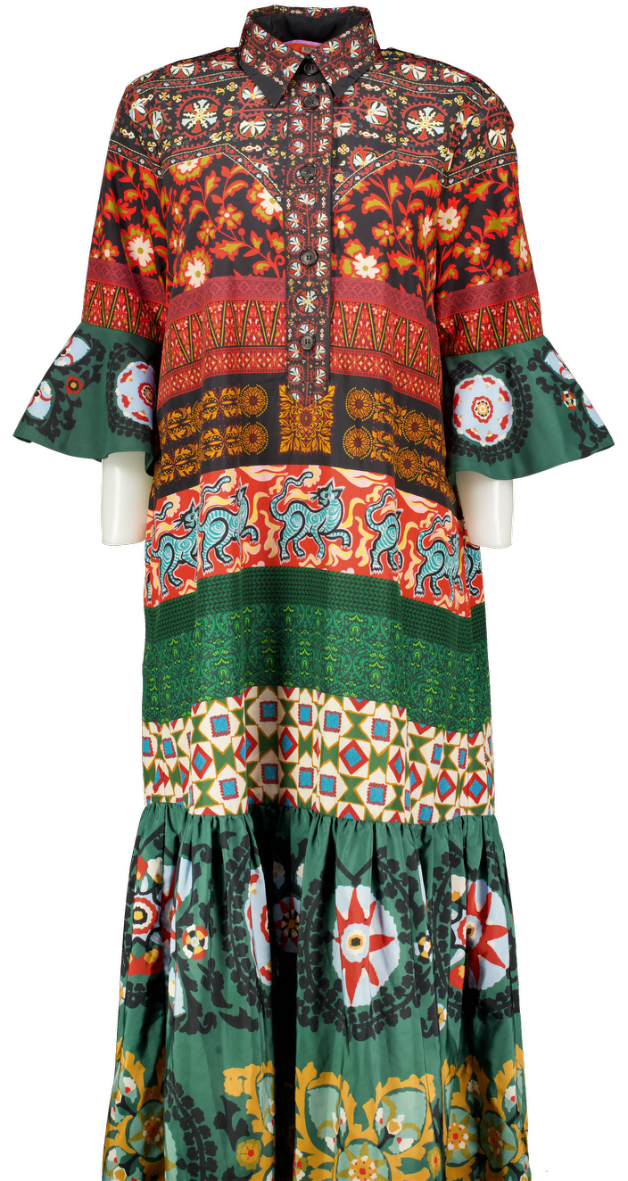 LA DOUBLEJ Multicoloured Printed Artemis Dress UK XL