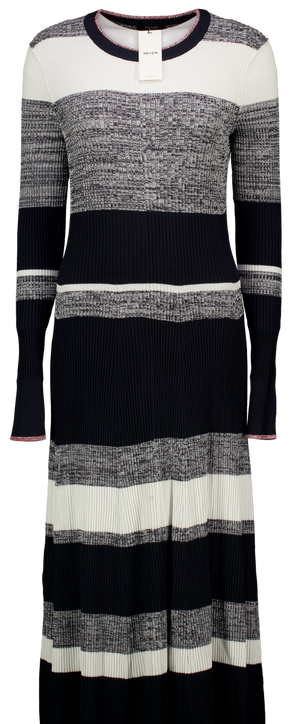 ME + EM Navy Blue  Stripe Knit Swing Dress UK 12