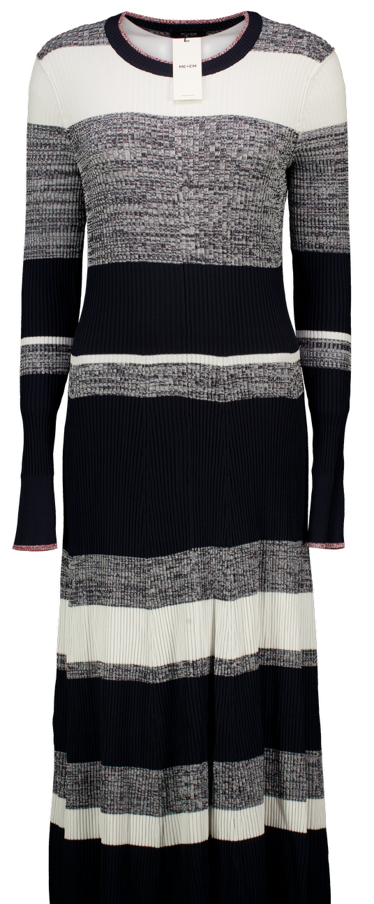 ME + EM Navy Blue  Stripe Knit Swing Dress UK 12