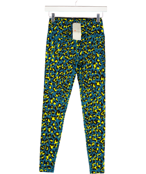 Sweaty Betty Blue Multi Power Leopard Workout Leggings UK XS