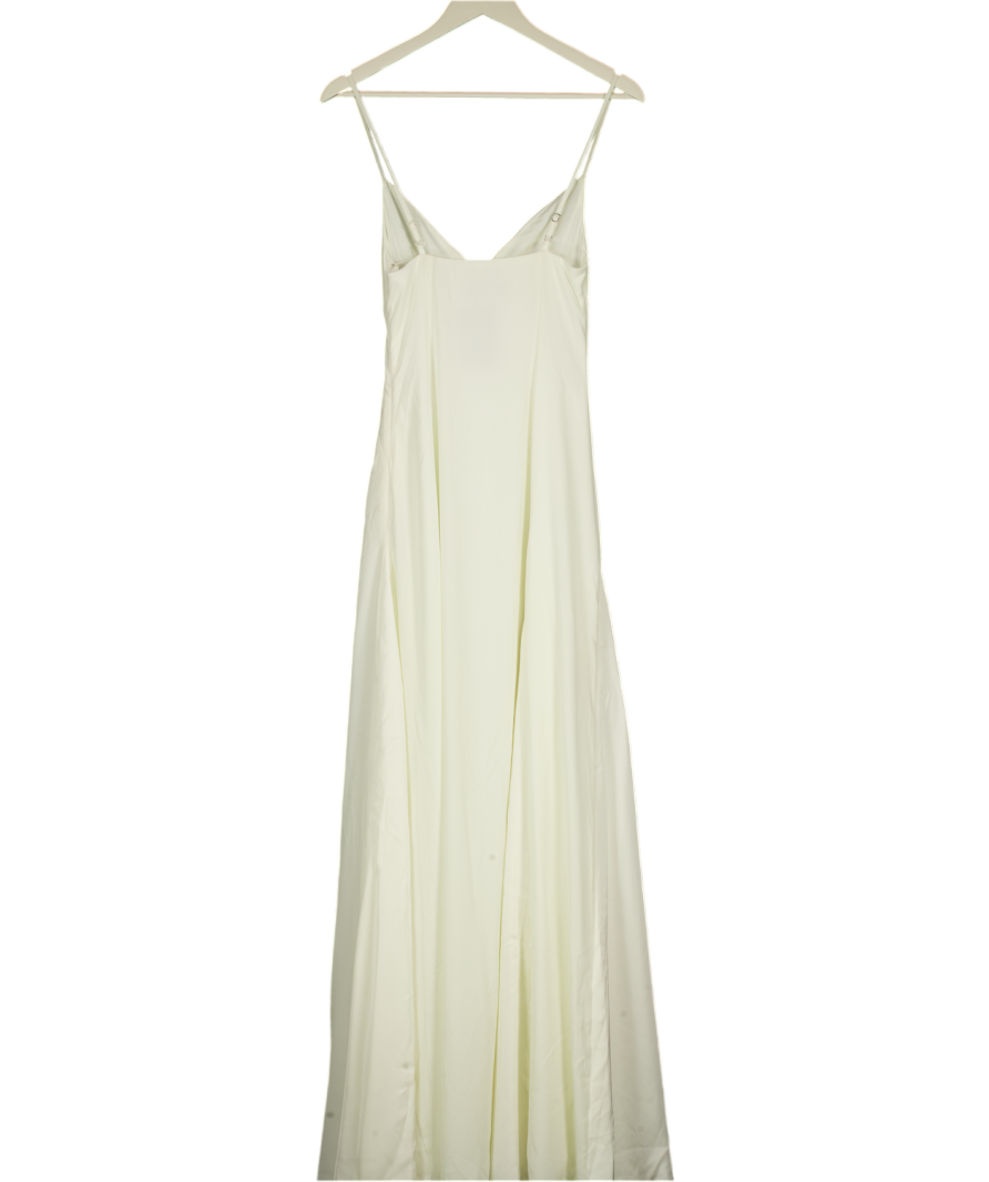 WHITE FOX Cream Satin Strappy  Maxi Dress UK XS