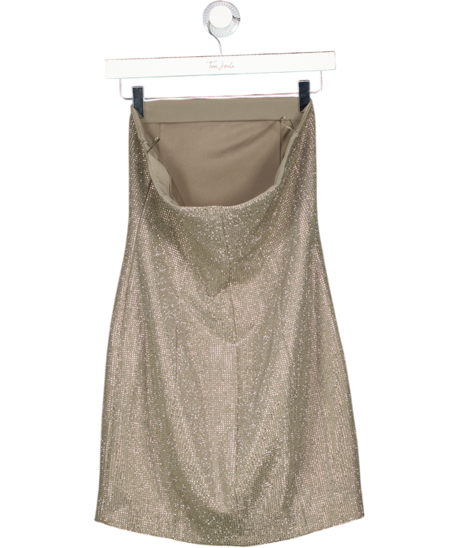 ZARA Grey Crystal Embellished Strapless Mini Dress UK S