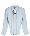 4th & Reckless Corey Blue Cinched Waist Tie Detail Shirt UK 6