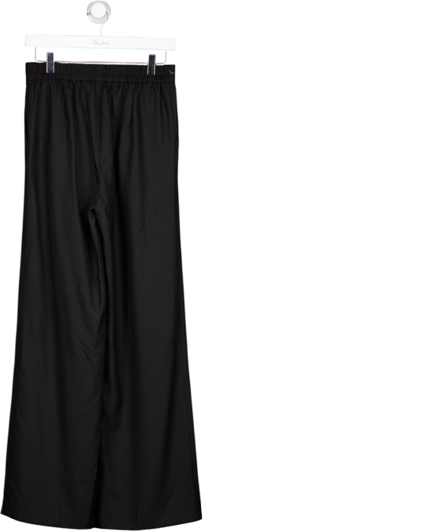 SUNSPEL Black Fine 100% Wool Pleated Straight Leg Trousers UK XS
