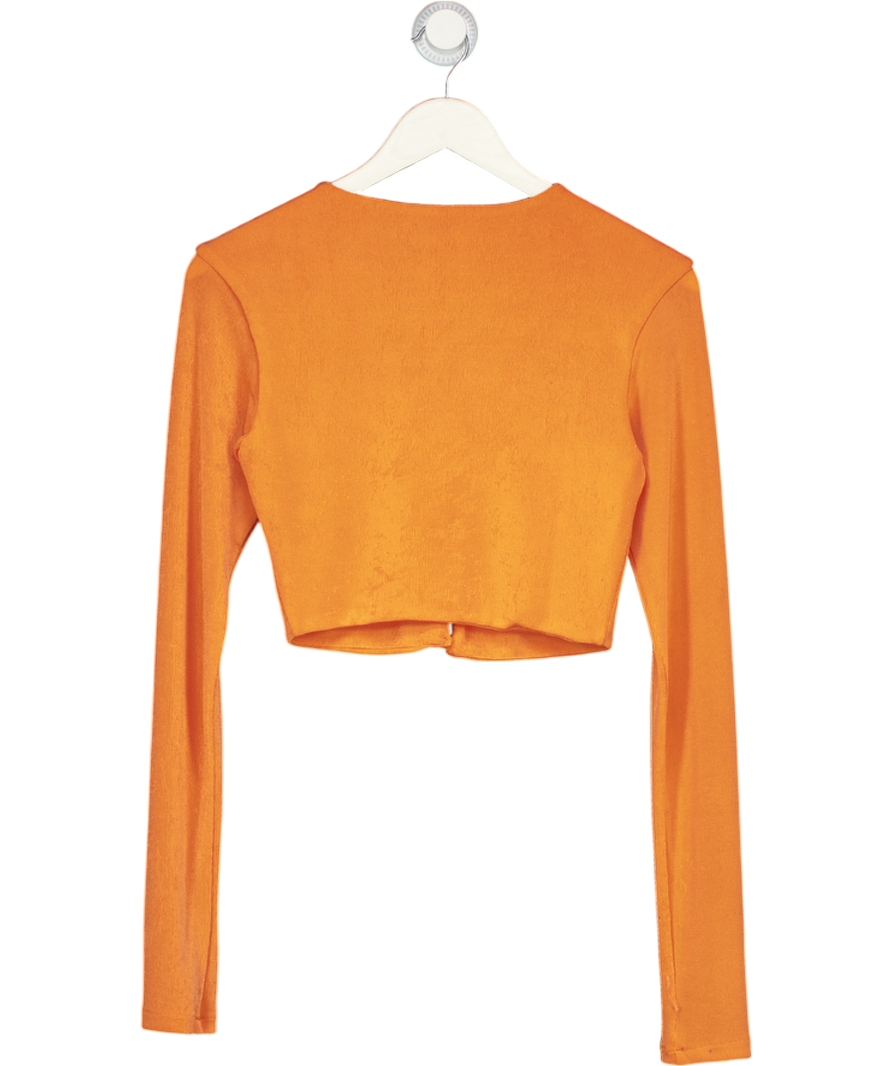 With Jéan Orange Cropped Cardigan Top UK XS