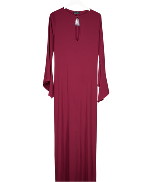 ASOS Red Long Sleeve Cut Out Ruched Maxi Dress UK L