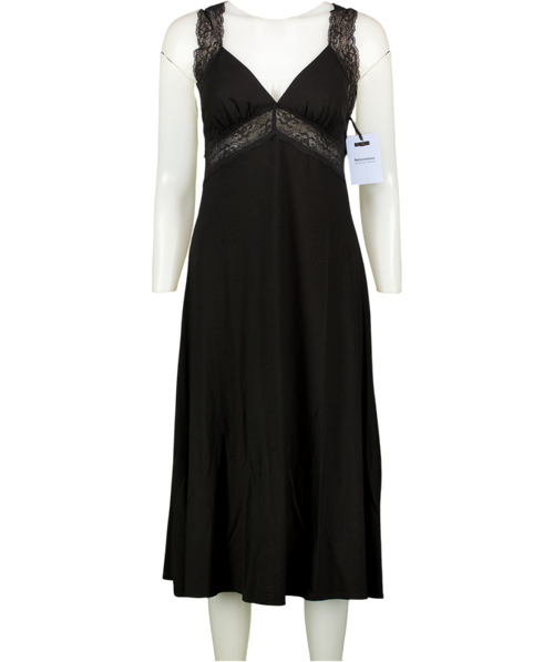 Reformation Black Lace Strap Low Back Midi Dress UK M