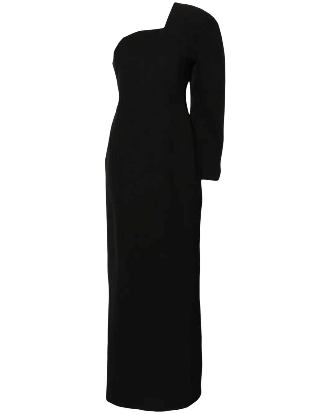 JACQUEMUS Black La Robe Pablo One-shoulder Crêpe Gown Dress Fr36 UK 8