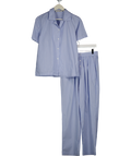 MAISON ESSENTIEL Blue 2-piece Luxury 100% Cotton Pyjama Set UK XS