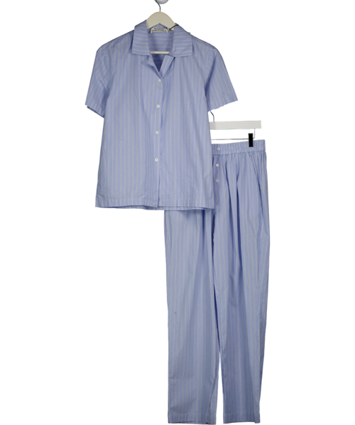 MAISON ESSENTIEL Blue 2-piece Luxury 100% Cotton Pyjama Set UK XS