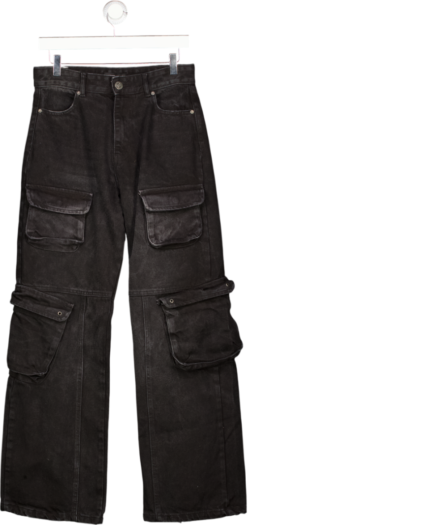 GOODFORNOTHING Black Wide Leg Cargo Pocket Jeans UK 6