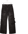 GOODFORNOTHING Black Wide Leg Cargo Pocket Jeans UK 6