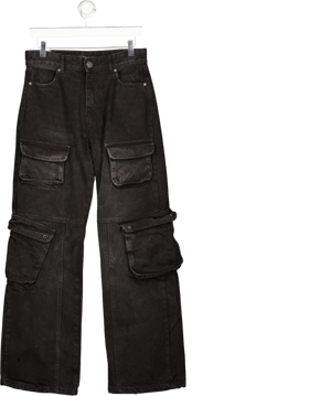 GOODFORNOTHING Black Wide Leg Cargo Pocket Jeans UK 6