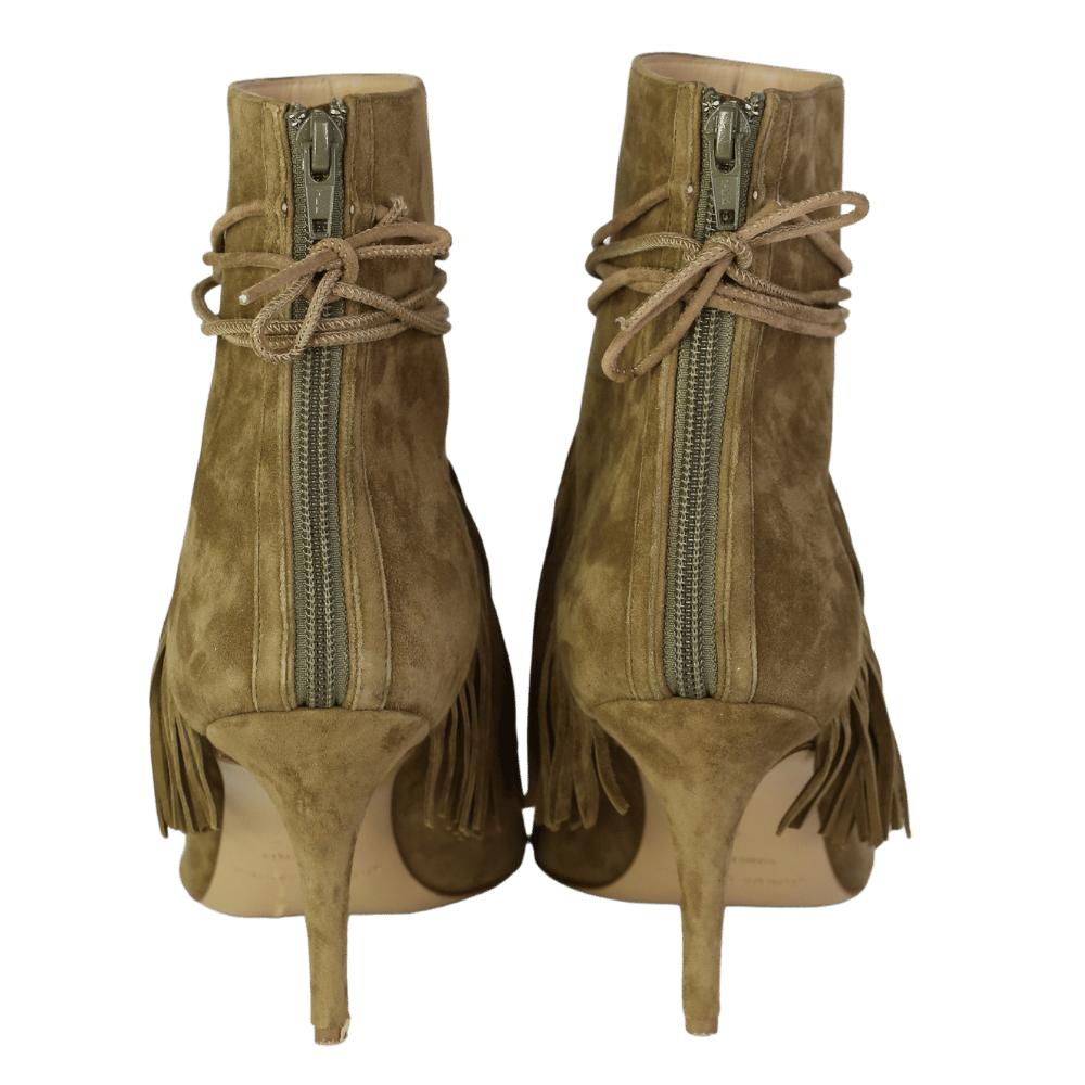 bionda gastana Green Suede Fringe Ankle Boots UK 7 EU 40 👠