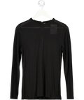 Ted Baker Black Long Sleeved Sheer Rhinestoned Top UK 12