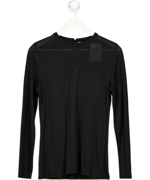 Ted Baker Black Long Sleeved Sheer Rhinestoned Top UK 12