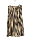 Zimmermann Black / Beige Jaya Striped Cotton-gauze Midi Skirt Sz0 UK 8