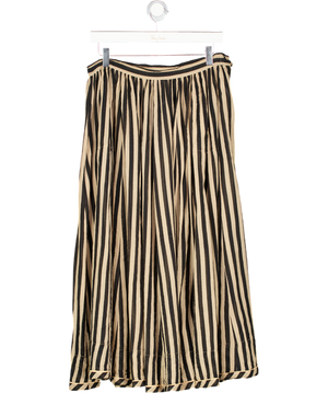 Zimmermann Black / Beige Jaya Striped Cotton-gauze Midi Skirt Sz0 UK 8
