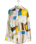 GANT Multicoloured Colour-blocked Spread Collar Long Sleeve Shirt UK M