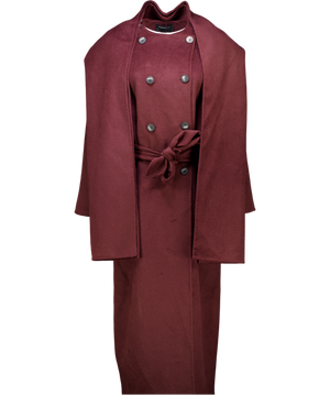 River Island Red Premium Handmade Wool Blend Scarf Coat UK S
